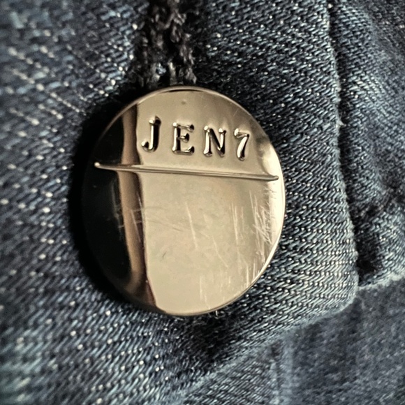 Jen 7 By 7 For All Mankind Blue Denim Zippered Pocketed Rolled-cuff High Size 12 - Picture 4 of 10